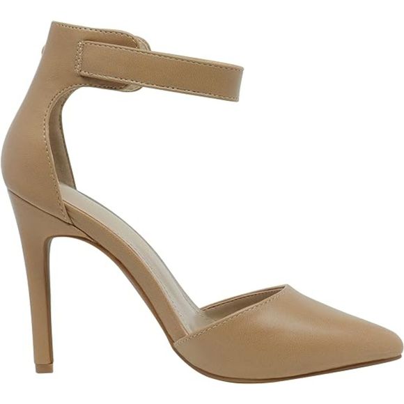 Women's Pointed Toe Ankle Strap D'Orsay Brown High Heel Stiletto Pumps Shoes - Picture 3 of 7